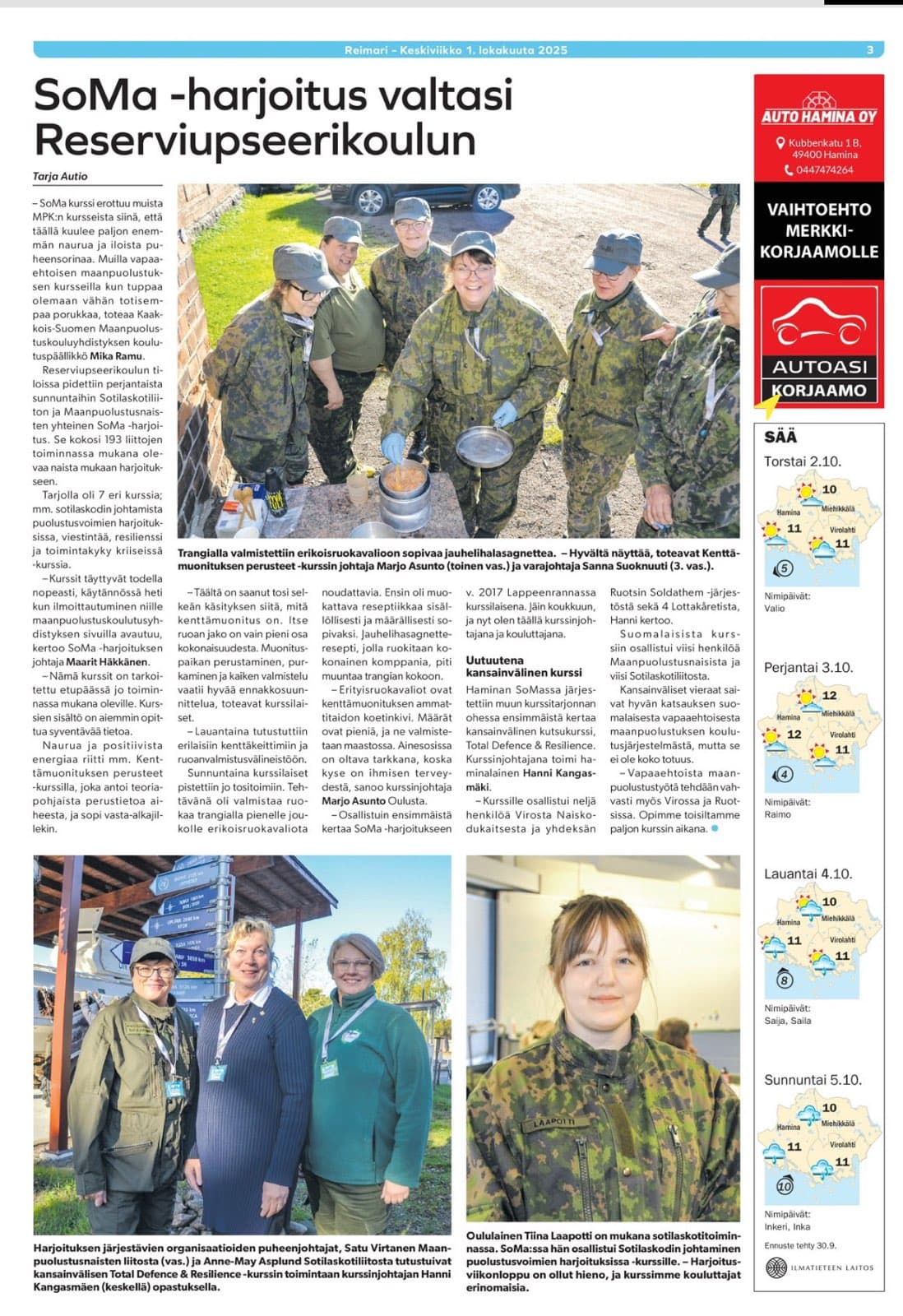 SoMa-harjoitus valtasi Reserviupseerikoulun