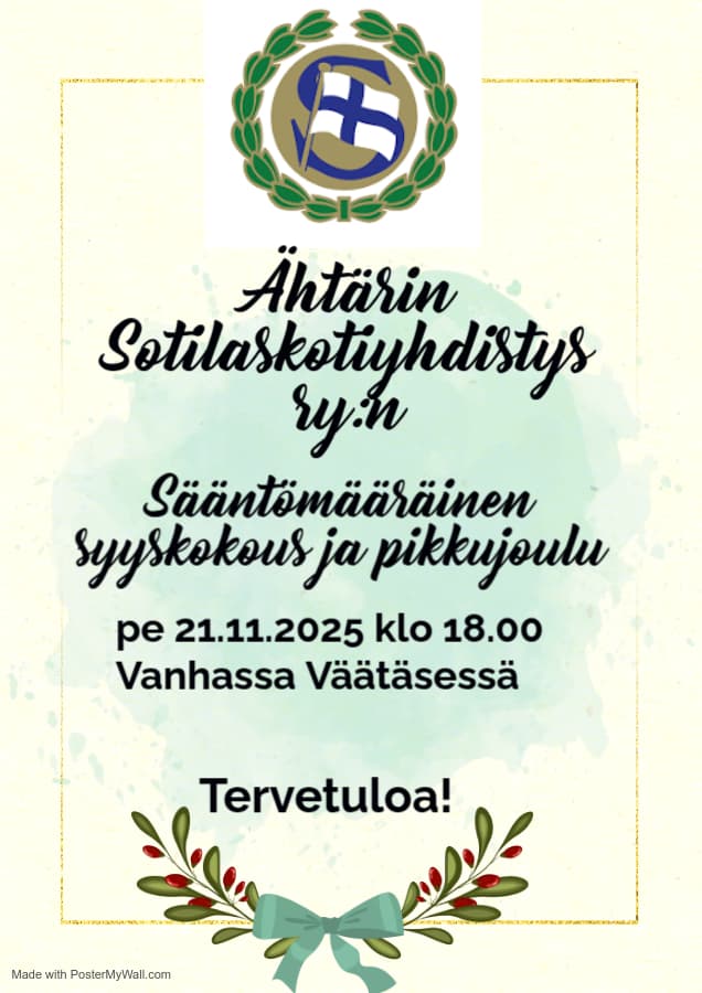 Sääntömääräinen syyskokous 21.11.2025 klo 18.00