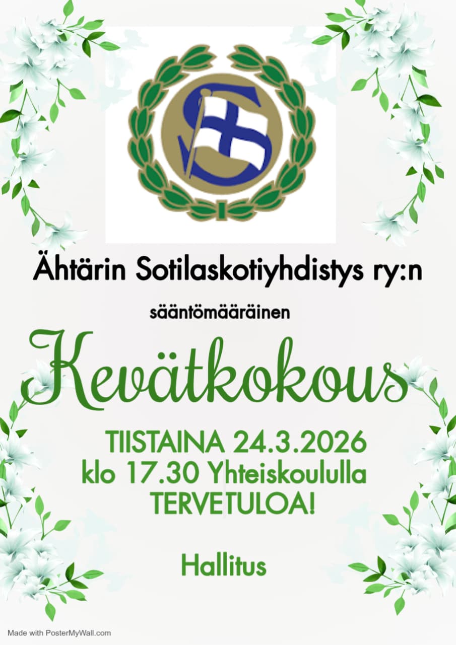 Sääntömääräinen kevätkokous 24.3.2026 klo 17.30!