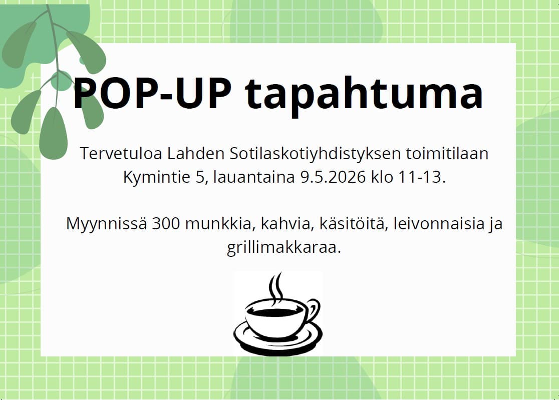 POP-UP tapahtuma sotilaskodilla